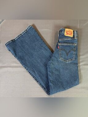 Levi’s Ribcage Bell Flare Jeans Size 24 High Rise Vintage Wash Denim